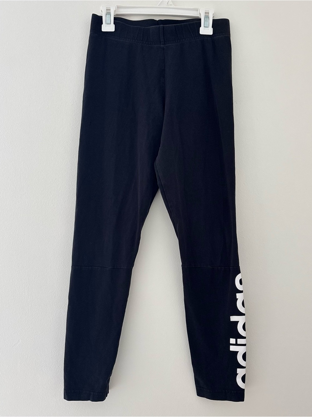 Black Adidas Leggings with White Logo